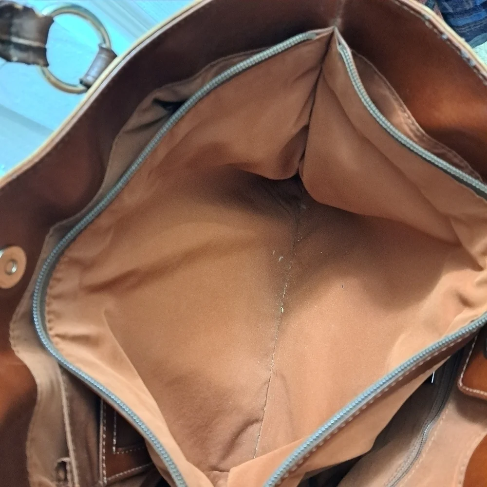 Giani Bernini Two Tone Genuine Leather Tote Bag